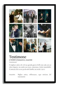 Crea il tuo poster definizione "Testimone" personalizzato con foto e testo