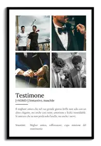 Crea il tuo poster definizione "Testimone" personalizzato con foto e testo