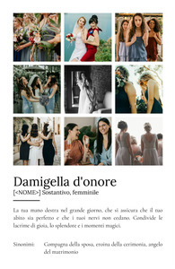 Definisci la tua "Damigella d'onore" con foto e testo personalizzati