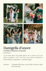 Definisci la tua "Damigella d'onore" con foto e testo personalizzati