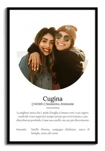 Regala un Poster Definitions per la tua Cousine con Foto e Testo Personalizzato!