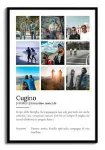 Crea il tuo poster definizione "Cugino" con foto e testo personalizzato