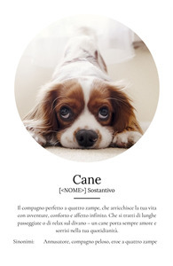 Crea il tuo poster "Definizione Cane" personalizzato con foto e testo!