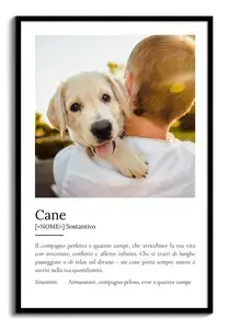 Crea il tuo poster "Definizione Cane" personalizzato con foto e testo!