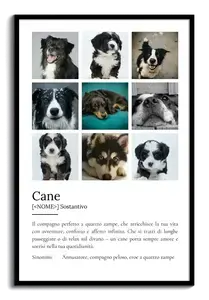 Crea il tuo poster "Definizione Cane" personalizzato con foto e testo!