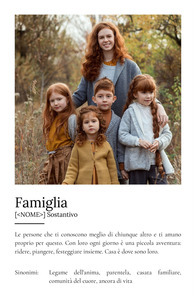 Crea il tuo poster definizione Famiglia personalizzato con foto e testo speciali
