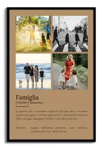 Crea il tuo poster definizione Famiglia personalizzato con foto e testo speciali