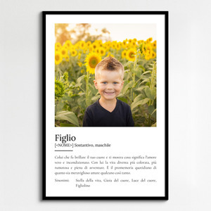 Poster personalizzato "Figlio" con definizione amore: crea il tuo capolavoro!