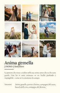 Crea il tuo Poster Definizione Anima Gemella personalizzato con foto