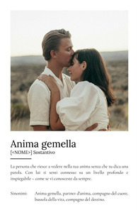 Crea il tuo Poster Definizione Anima Gemella personalizzato con foto