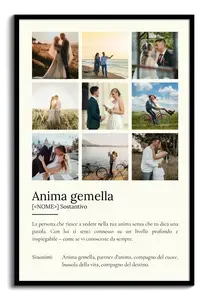 Crea il tuo Poster Definizione Anima Gemella personalizzato con foto