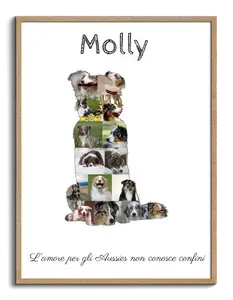 Crea la tua Collage di Foto per Australian Shepherd con Testo Personale