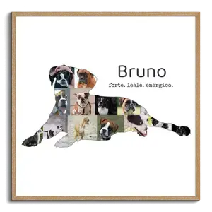 Crea il tuo collage silhouette Boxer con foto e testo personalizzati per il tuo amico fedele!