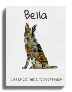 Crea la tua Collage Silhouette Pastore Tedesco - Personalizza con foto e testo