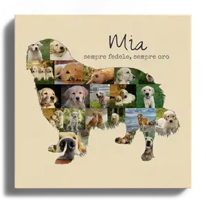 Crea la tua Collage Golden Retriever unica con foto e testo personalizzati!