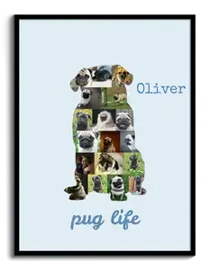Crea la tua Collage Mops: Personalizza con le tue Foto e Testo!