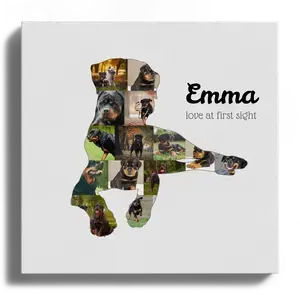 Crea la Tua Collage di Rottweiler: Personalizza con Foto e Testo