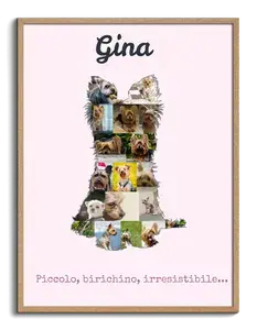 Crea la tua Collage Yorkshire Terrier: Personalizza con Foto e Testo!