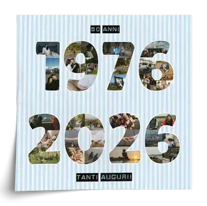 Collage foto anni 1975–2025 personalizzato – crea il tuo per compleanni e anniversari