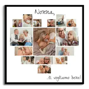 Collage cuore foto personalizzata - Regala amore alla nonna