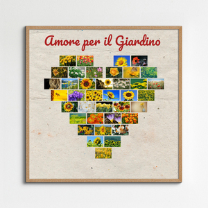 Crea la tua Collage Cuore su Tela: Esprimi l'Amore per il Giardino