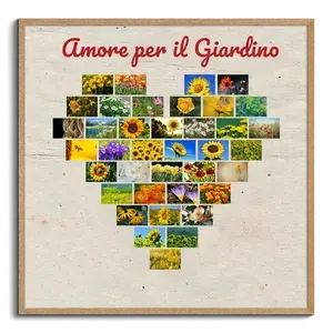 Crea la tua Collage Cuore su Tela: Esprimi l'Amore per il Giardino