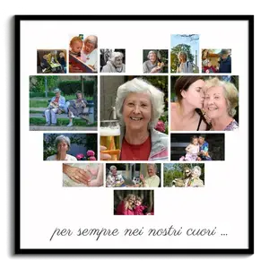 Collage Foto a Cuore per Nonna: Personalizza il tuo messaggio!