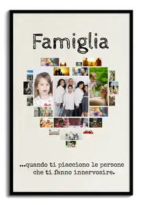 Crea un collage cuore "Famiglia" personalizzato con i tuoi scatti preferiti