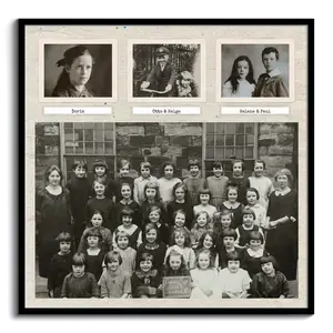 Crea il tuo poster collage di ricordi scolastici in stile retrò personalizzato!