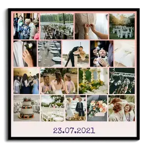 Crea la tua collage matrimonio personalizzata: Immagini e data uniche