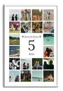 Collage foto Numero 5 personalizzato: crea il regalo per 5 anni insieme, nozze di legno