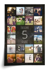 Collage Numero 5 personalizzato: crea con 20–80 foto e nome per 5° compleanno, anniversario Collage Numero 5 personalizzato: crea con 20–80 foto e nome per 5° compleanno, anniversario
