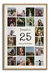 Collage foto numero 25 personalizzato – crea ora per nozze d’argento, 25° compleanno