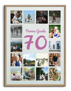 Collage foto numero 70 – crea regalo per 70° compleanno o anniversario di matrimonio