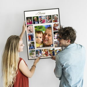 Crea il tuo poster collage familiare personalizzato con foto e testo!