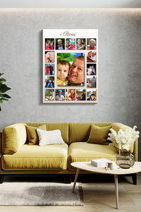 Crea il tuo poster collage familiare personalizzato con foto e testo!