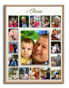 Crea il tuo poster collage familiare personalizzato con foto e testo!