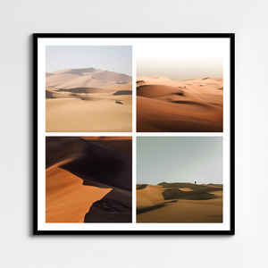 Crea collage foto natura: dune desertiche, ghiacciai e grotte di ghiaccio - stampa premium