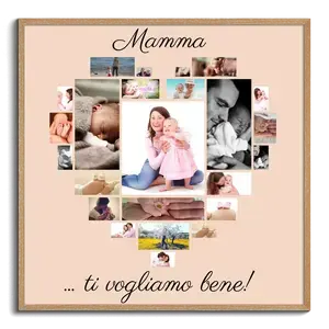 Crea una collage cuore foto personalizzato per dire "Mamma, ti vogliamo bene!"