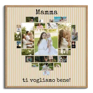 Crea una collage cuore foto personalizzato per dire "Mamma, ti vogliamo bene!"