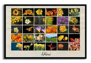Poster collage a griglia con fiori - personalizza foto e testo, ordina ora