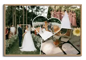 Crea collage scrapbook matrimonio e fidanzamento pulita con foto in stile stampa