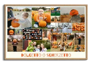 Collage Halloween: Foto di famiglia e zucche
