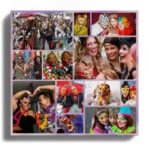Crea collage foto di Carnevale – costumi, famiglia e bambini, testi personalizzati