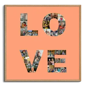 Collage "LOVE" personalizzata con foto per celebrare i tuoi momenti speciali
