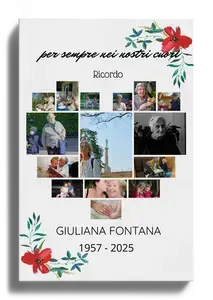 Crea il tuo collage commemorativo: Cuore con fiori e testi personalizzabili