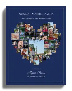 "Crea la tua Collage Cuore in Ricordo su Tela Premium"