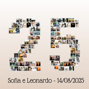 Crea la tua Collage 25 con foto per Anniversario o Evento Speciale