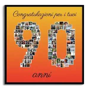 Collage di foto per 90 anni: Personalizza e crea il tuo regalo unico! Collage di foto per 90 anni: Personalizza e crea il tuo regalo unico!