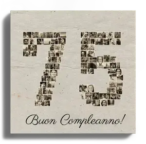 Crea la tua Collage Foto 75 Anni in Sepia per un Compleanno Unico